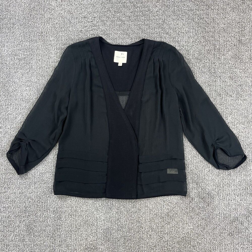 UO Silence And Noise Top Womens Large Double Breasted Chiffon Cardigan Capsule